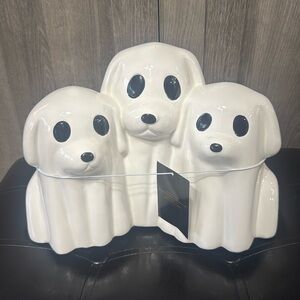 New Burlington Halloween Trio Of Ghost Dogs Ceramic Three (3) Dog Figurine